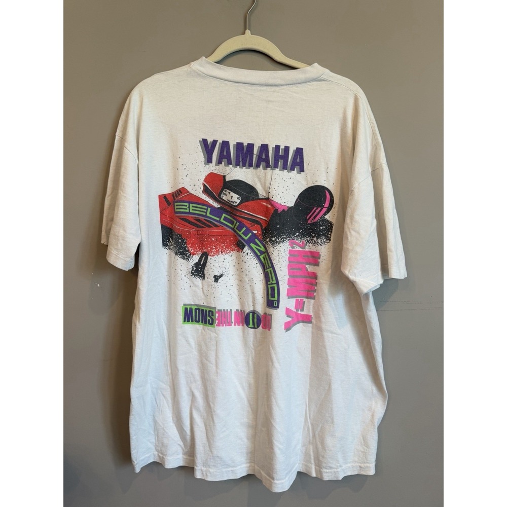Vintage Yamaha 90s Y2K Snowmobile Tshirt Below Zero XL
